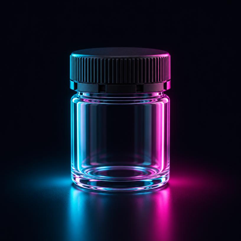 Glass jar with child-resistant lid, 2 oz